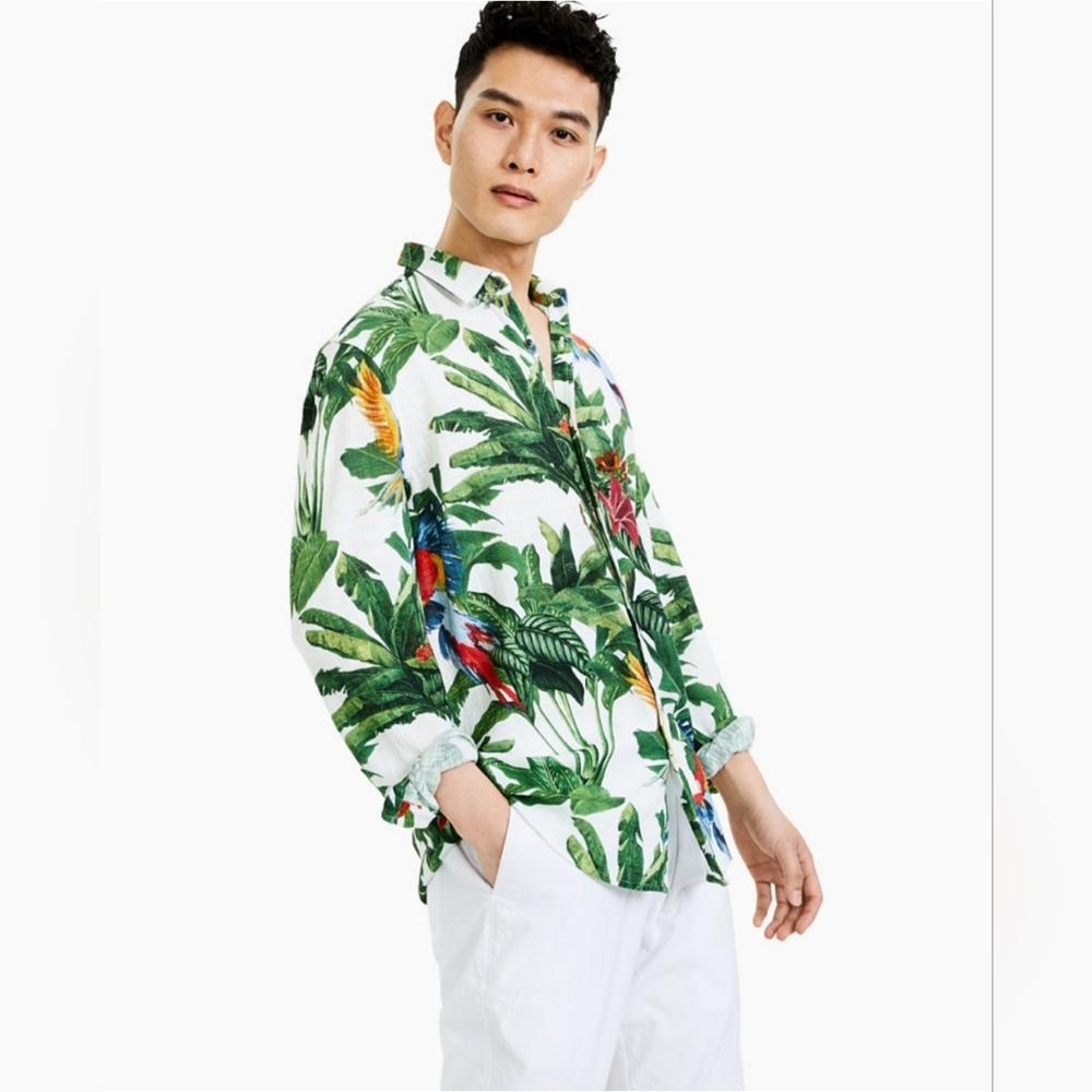 NWOT Men's Tropical Button Down
